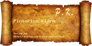 Pinterics Klára névjegykártya