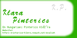 klara pinterics business card